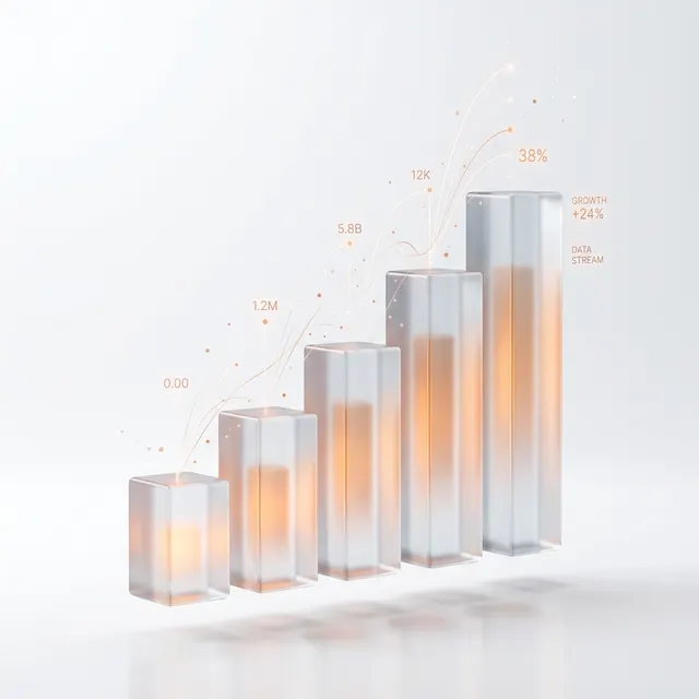 Illustration of a rising progress chart
